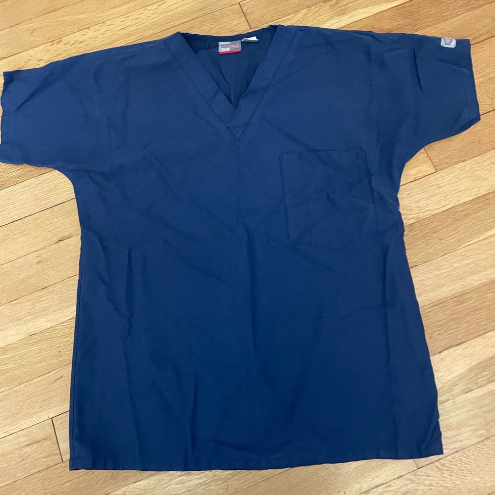 Scrub zone navy blue scrub top